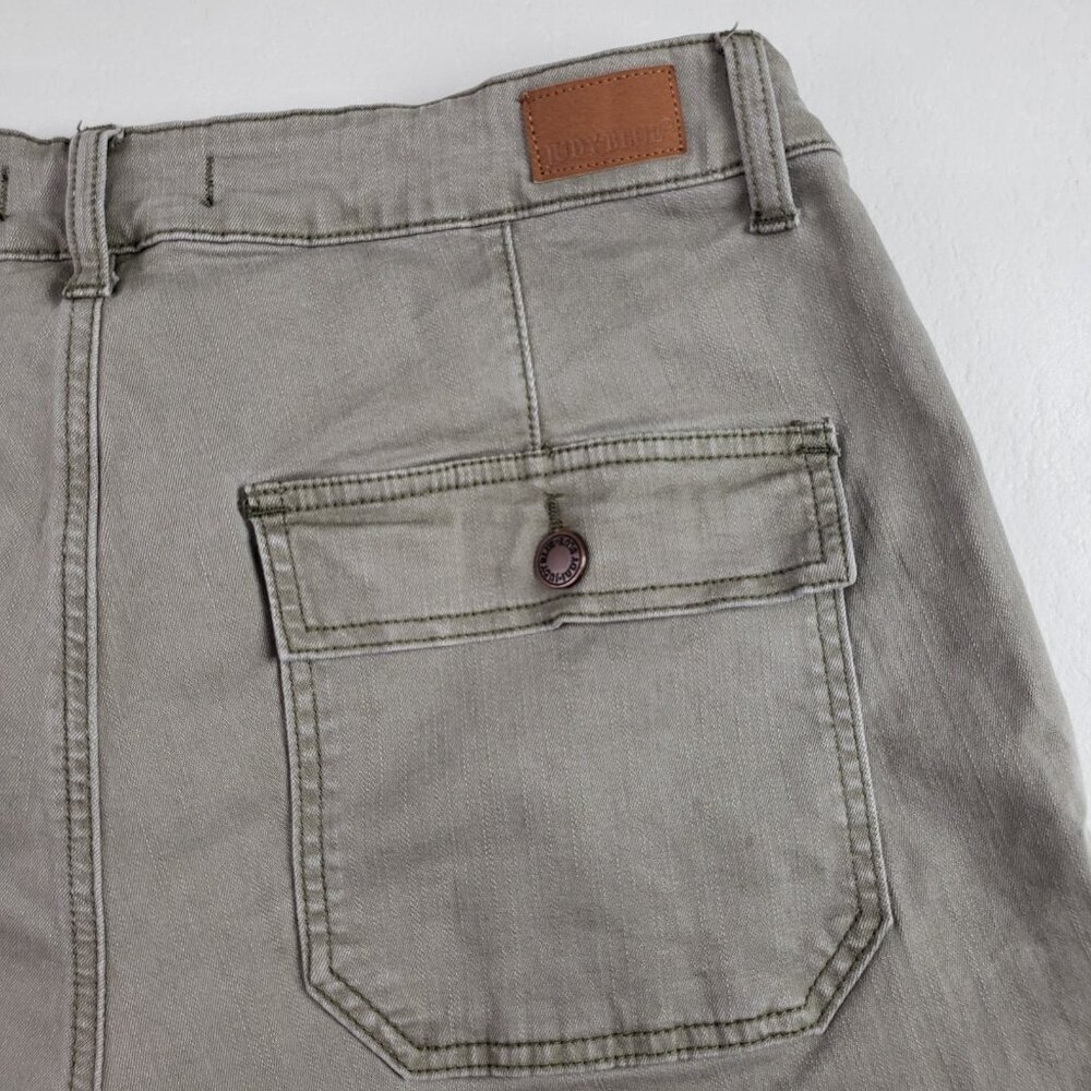 Judy Blue High Rise Jean Shorts Womens 1XL Green Stretch 5" Inseam Cut Off - Picture 5 of 10